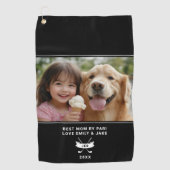 パー最高のおもしろいフォトゴルファーのMom Byモダン Parテンプレート ゴルフタオル (正面)