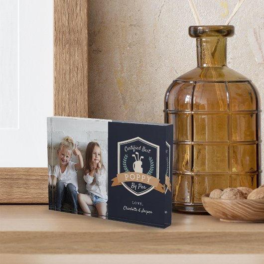 パー最高のでポピー |ゴルフのおじいちゃん フォトブロック