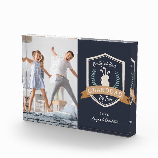 パー最高のの祖父 |ゴルフのおじいちゃん フォトブロック (右)