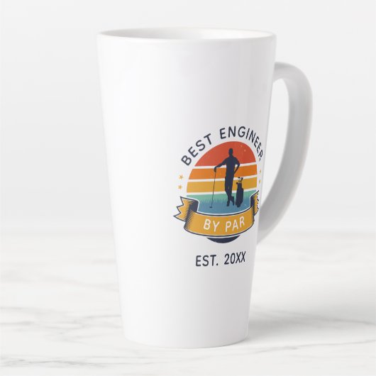パー最高のア共同労働者による技術者誕生日ゴルフ用ファン カフェラテマグ (右アングル)