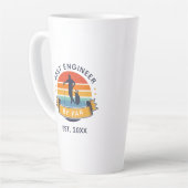 パー最高のア共同労働者による技術者誕生日ゴルフ用ファン カフェラテマグ (左アングル)