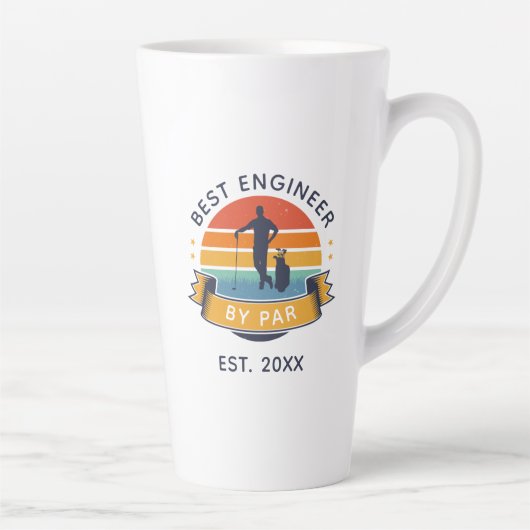 パー最高のア共同労働者による技術者誕生日ゴルフ用ファン カフェラテマグ (右)