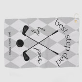 パー最高のギフトでパパ、おじいちゃんステップパパ ゴルフタオル (横)