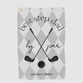 パー最高のギフトでパパ、おじいちゃんステップパパ ゴルフタオル (正面)