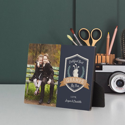 パー最高のグランプ |ゴルフのおじいちゃん写真 フォトプラーク