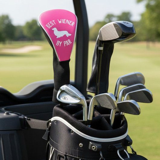 パー最高のゴルフのヘッドカバーでロングヘアーウィーナードッグ ゴルフヘッドカバー