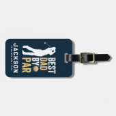 パー最高のゴルファーによるモノグラムのパパ ラゲッジタグ (正面横)