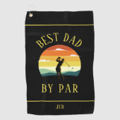 パー最高のゴルファーのシルエットメンズブラックによるパパ ゴルフタオル (正面)