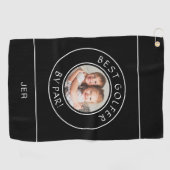 パー最高のゴルファー撮影かわいい白黒 ゴルフタオル (横)