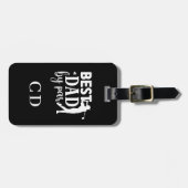 パー最高のゴルフパパ白黒 ラゲッジタグ (正面横)