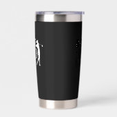 パー最高のゴルフパパ白黒 保温保冷タンブラー (左面)