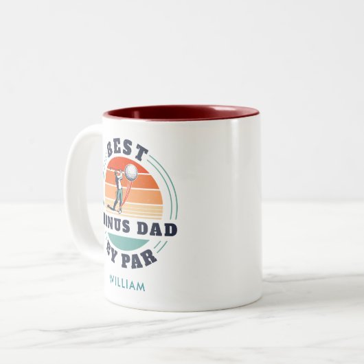 パー最高のゴルフ愛好家によるボーナスパパカスタム ツートーンマグカップ (正面左)
