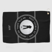 パー最高のパッおもしろいトの父親ゴルファーのメンズブラック ゴルフタオル (横)