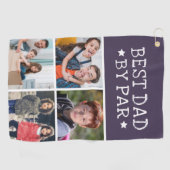 パー最高のパパバイフォトコラージュゴルフタオル ゴルフタオル (横)