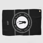 パー最高のパーの父親は男性のおもしろいゴルファーのブラックをパット ゴルフタオル (横)