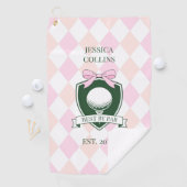 パー最高のピンクのレディモダンガーリーゴルファー ゴルフタオル (インサイチュ)