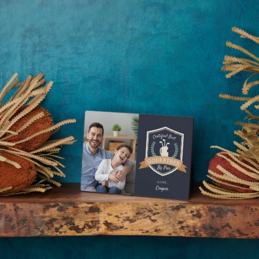 パー最高のファーゴッドファーザー |父の日のゴルフフォト フォトプラーク (側面)