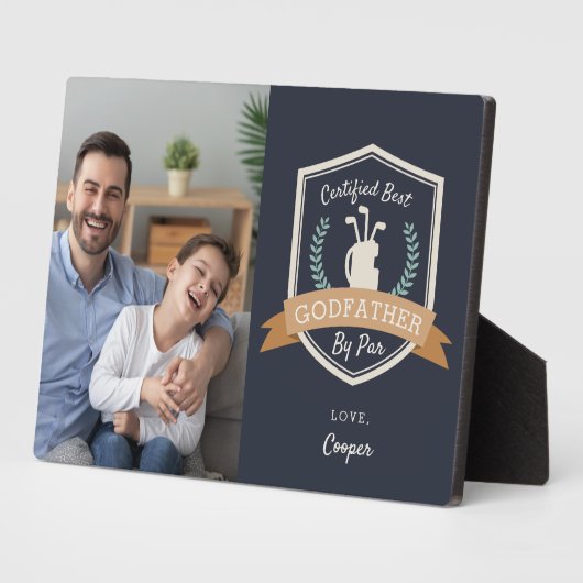 パー最高のファーゴッドファーザー |父の日のゴルフフォト フォトプラーク (側面)