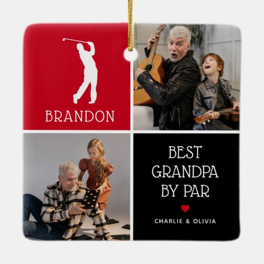 パー最高のフォトコラージュのクリスマス セラミックオーナメント (裏面)