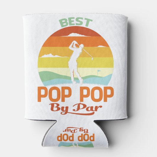 パー最高のポップ・アートのパーの父の日ゴルフシャツギフト 缶クーラー (裏面)