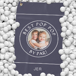 パー最高のポップ・アートのポップ・アートのゴルファーかわいい写真ギフトブルー ゴルフタオル