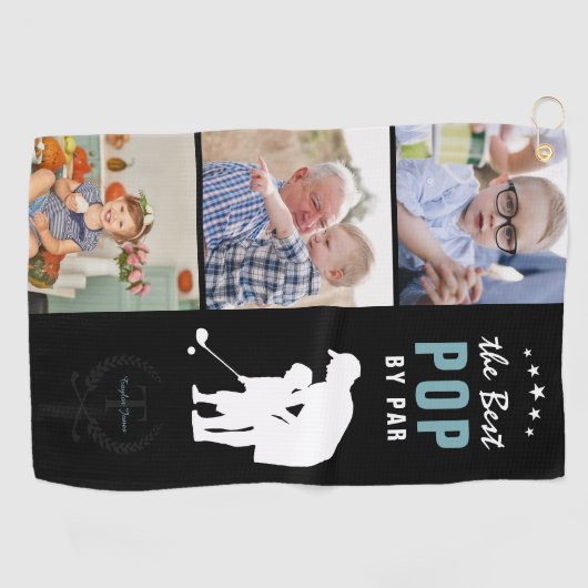 パー最高のポップ・アートの別 |モノグラムフォトコラージュ ゴルフタオル (横)