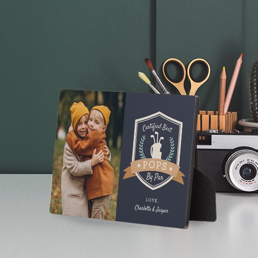 パー最高のポップ |ゴルフのおじいちゃん写真 フォトプラーク