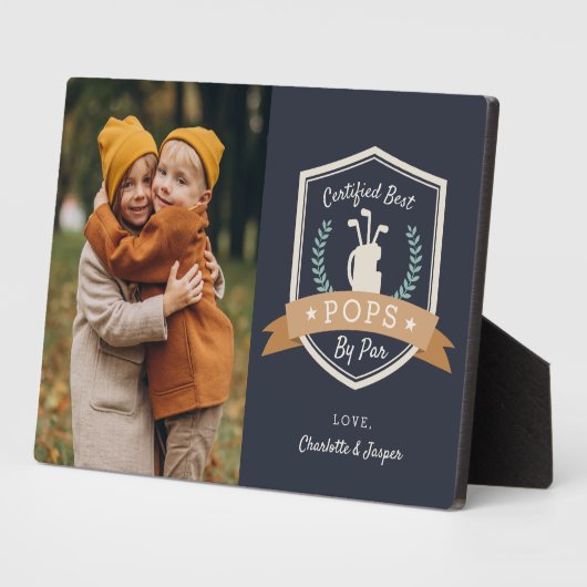 パー最高のポップ |ゴルフのおじいちゃん写真 フォトプラーク (側面)