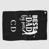 パー最高のモノグラムイニシャル白黒 ゴルフタオル (横)