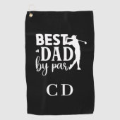 パー最高のモノグラムイニシャル白黒 ゴルフタオル (正面)