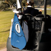 パー最高のモノグラムスポーツメンズブルーブラック ゴルフタオル