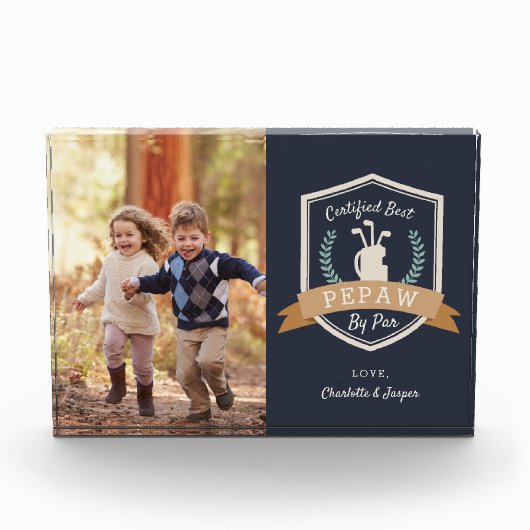 パー最高のーによるペポー |ゴルフのおじいちゃん フォトブロック (正面)