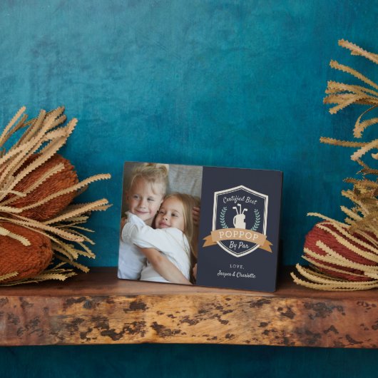 パー最高のーによるポップポップ |ゴルフのおじいちゃん写真 フォトプラーク (側面)