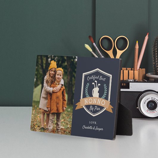 パー最高のーによる非NO |ゴルフのおじいちゃん写真 フォトプラーク