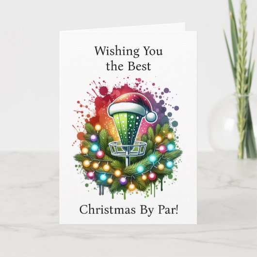パー最高の別のクリスマス | ディスおもしろいクゴルフをテーマにした シーズンカード (正面)