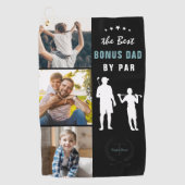 パー最高の別ボーナスパパ |モノグラムフォトコラージュ ゴルフタオル (正面)