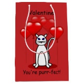 パー県猫バレンタインメディッド抱き枕 ミディアムペーパーバッグ (正面)