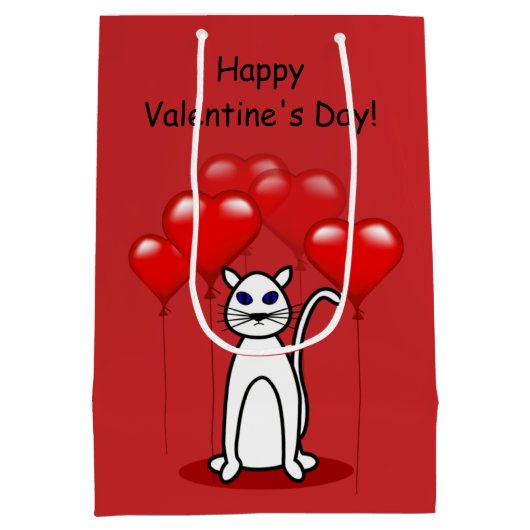 パー県猫バレンタインメディッド抱き枕 ミディアムペーパーバッグ (裏面)