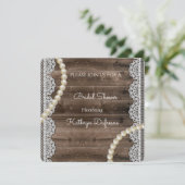 パー素朴ルズ&レースブライダルシャワー招待状 招待状 (スタンド正面)