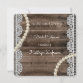 パー素朴ルズ&レースブライダルシャワー招待状 招待状 (正面)