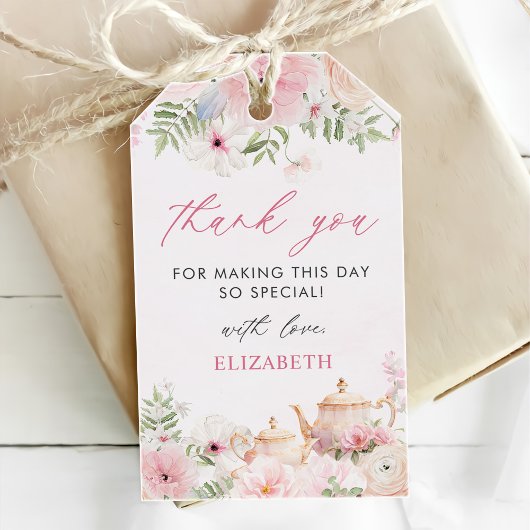 パー茶フローラティーガールバースデーパーティー ギフトタグ