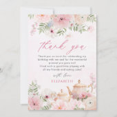 パー茶フローラティーガールバースデーパーティー サンキューカード (正面)