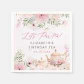 パー茶フローラティーガールバースデーパーティー スタンダードカクテルナプキン (正面)