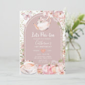 パー茶誕生日ティーパーティーガールカボチャ 招待状 (スタンド正面)