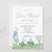 パー3だ！ブルーゴルフ3rd誕生日パーティー 招待状 (正面)