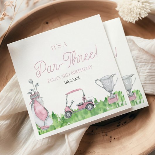 パー3ピンクゴルフ第3期パーティー スタンダードカクテルナプキン