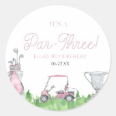パー3ピンクゴルフ第3期パーティー ラウンドシール (正面)