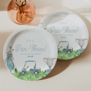 パー3ブルーゴルフ第3誕生日パーティー ペーパープレート