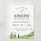 パー・ティーしよう!ゴルフをテーマにした4th誕生日パーティー 招待状 (正面)