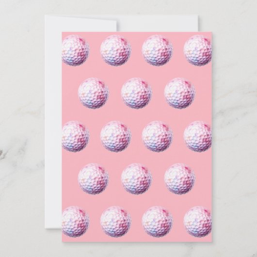 パー・ティーだ！ピンクとホワイトゴルフをテーマにしたパーティー 招待状 (裏面)